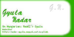 gyula madar business card